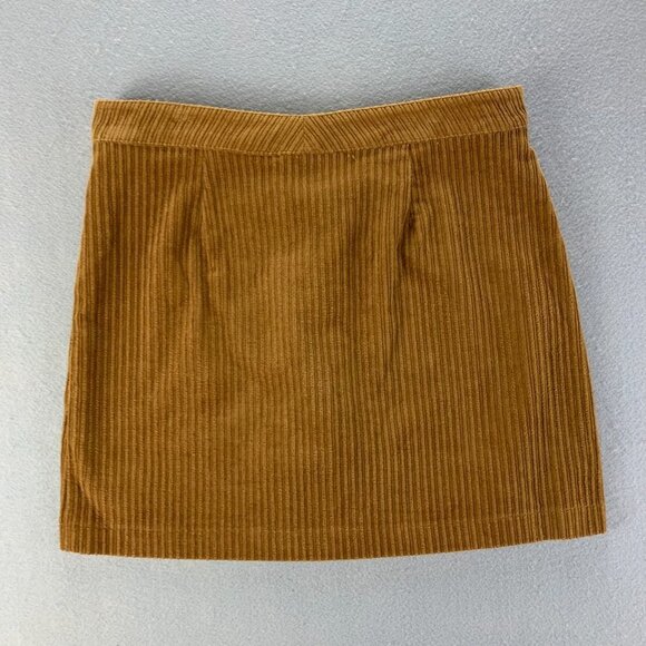 Chelsea Violet Skirt Womens Large Brown Corduroy Button Front Short Cotton - Picture 3 of 11